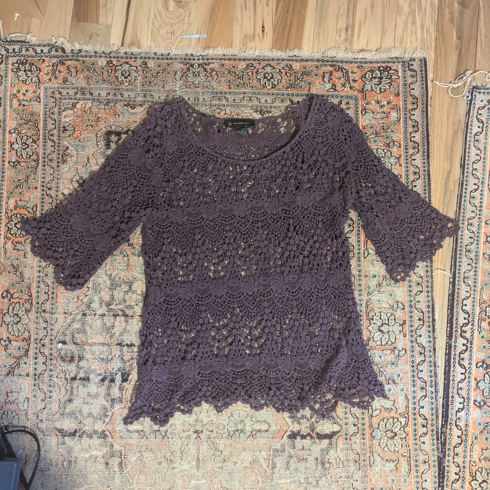 whimsigoth fairy core purple crochet top
